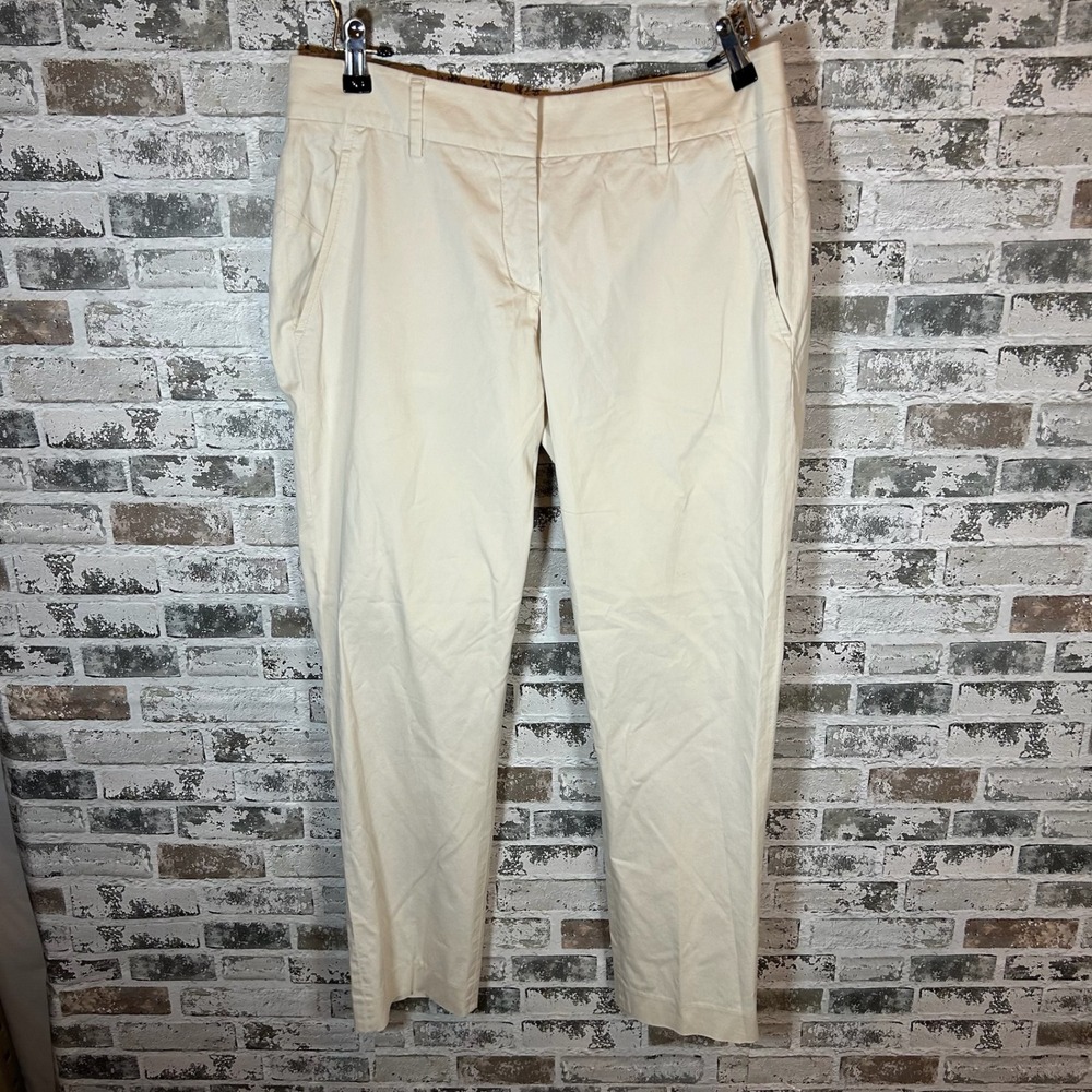 Gunex for Brunello Cucinelli Cream Stretch Trousers Made in Italy Womens 8 - Picture 3 of 7